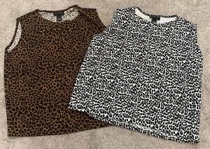 Renai Allison 3X Sleeveless Top Bundle Animal Print Brown Black White Plus Size